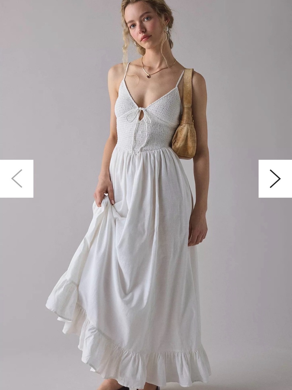NWT Urban Outfitters (Kimchi Blue) Keepsake Smocked Maxi Dress